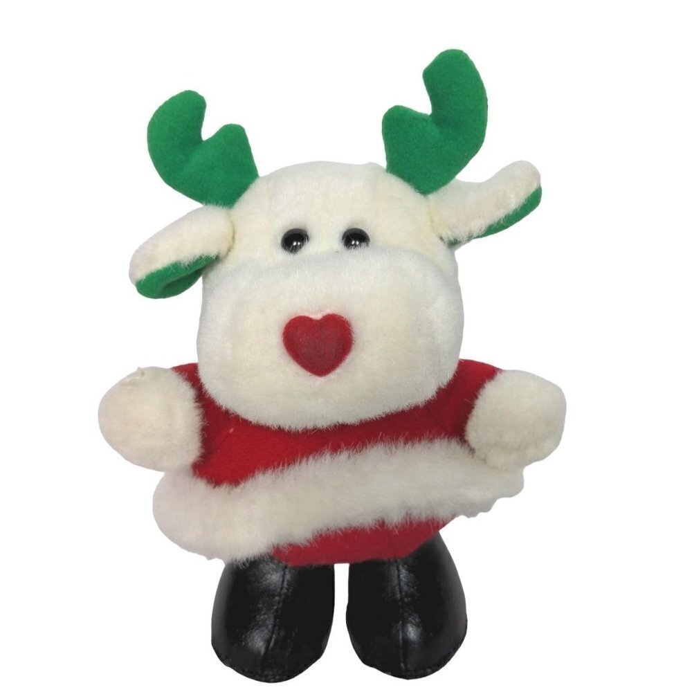 Soft Dreams Christmas Moose Plush Red Green White 8 Inch